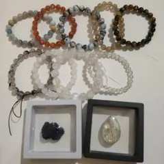 天然石ブレスレット ペンダントトップ 原石 おまとめ売り11点