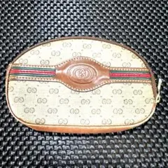 GUCCI GGロゴ ベージュ オーバルポーチ コインケース