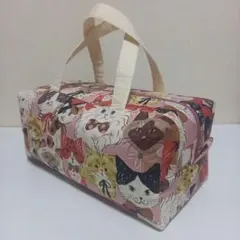 カラフル猫柄ミニボストンバッグ