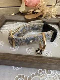 犬 首輪 ハンドメイド インド刺繍リボン 中型犬 大型犬 - メルカリ
