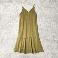 ロペピクニック　キャミワンピース　38 裾フレア　くすみ黄緑　オリーブ