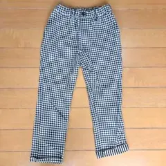 アプレレクール 黒チェック柄カジュアルロングパンツ 140