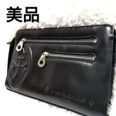 美品 CASTELBAJAC クラッチバッグ ブラック レザー 本革
