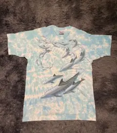 リキッドブルーLiquid Blue イルカ柄タイダイ Tシャツシングルステッチのサムネイル