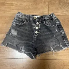 ZARA ブラックダメージデニム　ショートパンツ サイズ9 134
