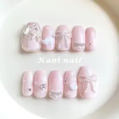 スナ系 フレンチガーリー ちゅるん ワンホン 韓国 地雷 量産型 ネイルチップ