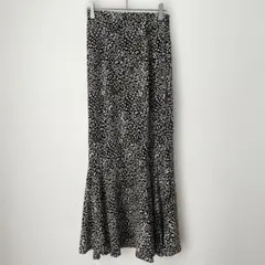 【タグ付き】 ジュノア マーメイドスカート ロングスカート ヒョウ柄 黒