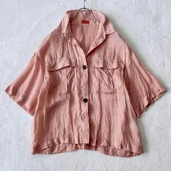 デプレ トゥモローランド｜美品 ラミー麻 シアーシャツ オーバーサイズ ピンクのサムネイル