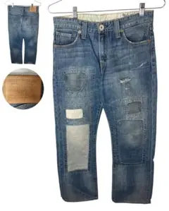 LEVI’Sリーバイス523パッチワーク×USED加工デニムジーンズ