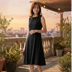 セオリー　ワンピース　ブラック　ノースリーブ　黒　エレガント