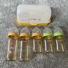 Pigeon 哺乳瓶 5本セット ＋電子レンジ用 ほにゅう瓶 消毒器