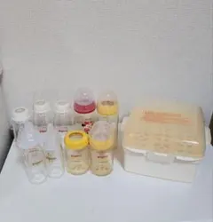 Pigeon 哺乳瓶9本 レンジ消毒ケース セット