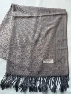 ⑦pashmina パシュミナ ストール　淡ピンク×グレー170×70