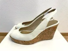 サンダル　ホワイト　ウエッジソール　22.5cm 白　　　 オープントゥのサムネイル