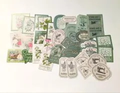 フレークシール グリーン系 まとめ売り コラージュ 手帳デコ おすそ分けファイル