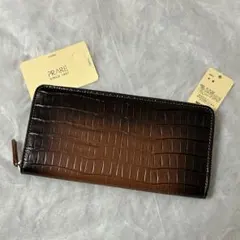新品未使用 印伝 桜柄クロ／アカ 二つ折り財布 「ル・プレリー
