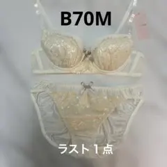 B70 チュチュアンナ　リボン　花　レース　セット　ブラ　ショーツ　アイボリーのサムネイル