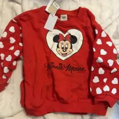 Disney Minnie Mouse ハート柄 トレーナー 赤のサムネイル