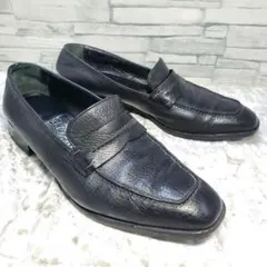 サルヴァトーレフェラガモ 24.5cm 革靴 黒 シボレザー 7.5C