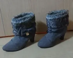 レディース ショートブーツ グレー Lサイズ