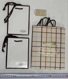 COACH ☆ チェック柄 ショップ袋 + 無地袋×2