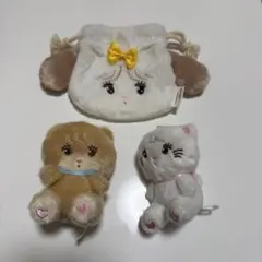 mikko ガチャガチャ フェイス巾着 スフレ ムース ラテ ぬいぐるみ