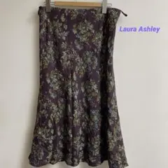 ローラアシュレイ　ロングスカート　花柄　ボルドー　Ｌ　１１号