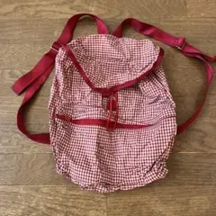 カールヘルム　ナイロン素材のチェック柄リュック　赤系