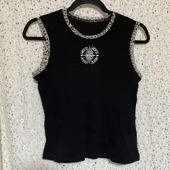 +Cavi Sport 黒 タンクトップ レオパード柄 プリント L