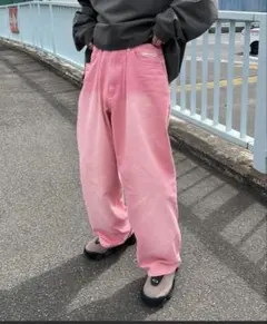 PERUSHU ペルーシュ　ピンクワイドデニムパンツ　美品　Sサイズ