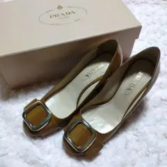 PRADA ブラウン エナメル ヒール