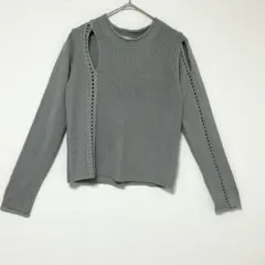 ◎ ジーナシス ニット プルオーバー カットアウト グレー Fのサムネイル