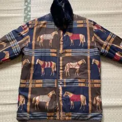 馬柄　リバーシブルジャケット　ファー付（古着）