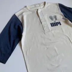 70s80s USA製 ヘンリーネック 染み込みプリントTシャツ