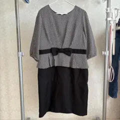 LLサイズ チェック柄ワンピース