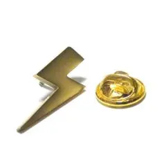 pin-2206　ラペルピン★ピンズ　カミナリ　雷　イナズマ　サンダー　ゴールド