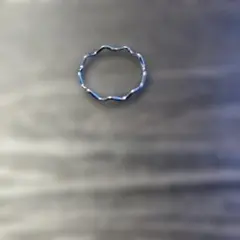 【303】アメカジ ファッション シルバー色 波型リング 約13号