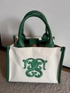 SNIDEL 刺繍トートバッグ グリーン/ホワイト