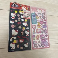 国内正規品　サンリオ　デニムステッカー　平成ハッピーフォン　2枚セット　キティ