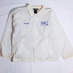 短丈 バックプリント AUBURN USA コーチジャケット 白 刺繍