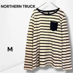 【ノーザントラック】 ボーダー柄 長袖カットソー 胸ポケット カジュアル （M）