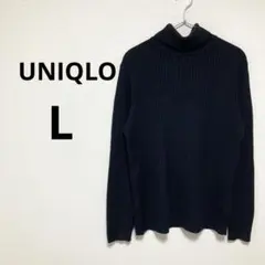 UNIQLO ユニクロ レディース 長袖 ニット セーター タートルネック 紺