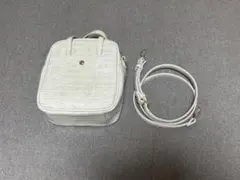 ホワイト クロコダイル風 ショルダーバッグ