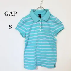 GAP ギャップ◇半袖 ポロシャツ ボーダー 水色 紫 白 Sサイズのサムネイル