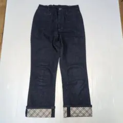 160★ バーバリー★裾裏ノバチェック柄！ラメ入り！キラキラデニムパンツ★