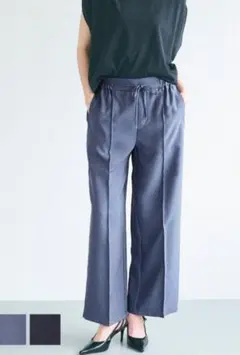 デニムライク ブルーワイドパンツ　coca