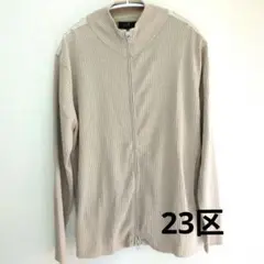 美品23区 HOMME ベージュ ジッパー付きニットL