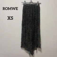 ROMWE 【XS】 フローラルプリント フレアスカート