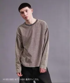 monkey time アシッドウォッシュ ボーダーTシャツ　メンズ　Mサイズ