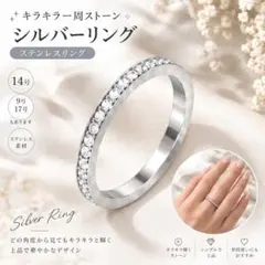 フルエタニティ シルバーリング 14号 キラキラ 一周ストーン
